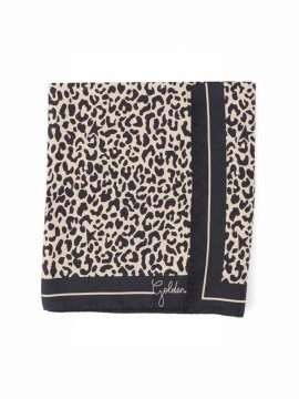 Animalier Foulard With Logo In Beige