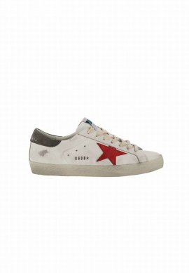 "super Star" Sneakers In White/red/dark Grey