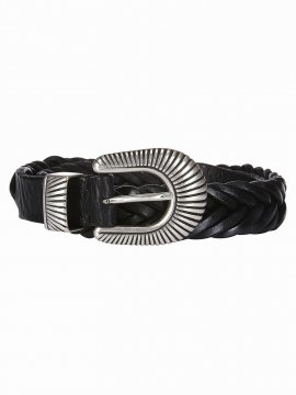 Belt Juno New Woven Washed Leather In 90100