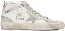White & Grey Mid Star Classic Sneakers