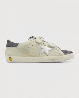 Girl's Glitter Suede Low Top Sneakers, Toddlers/kids In Gray