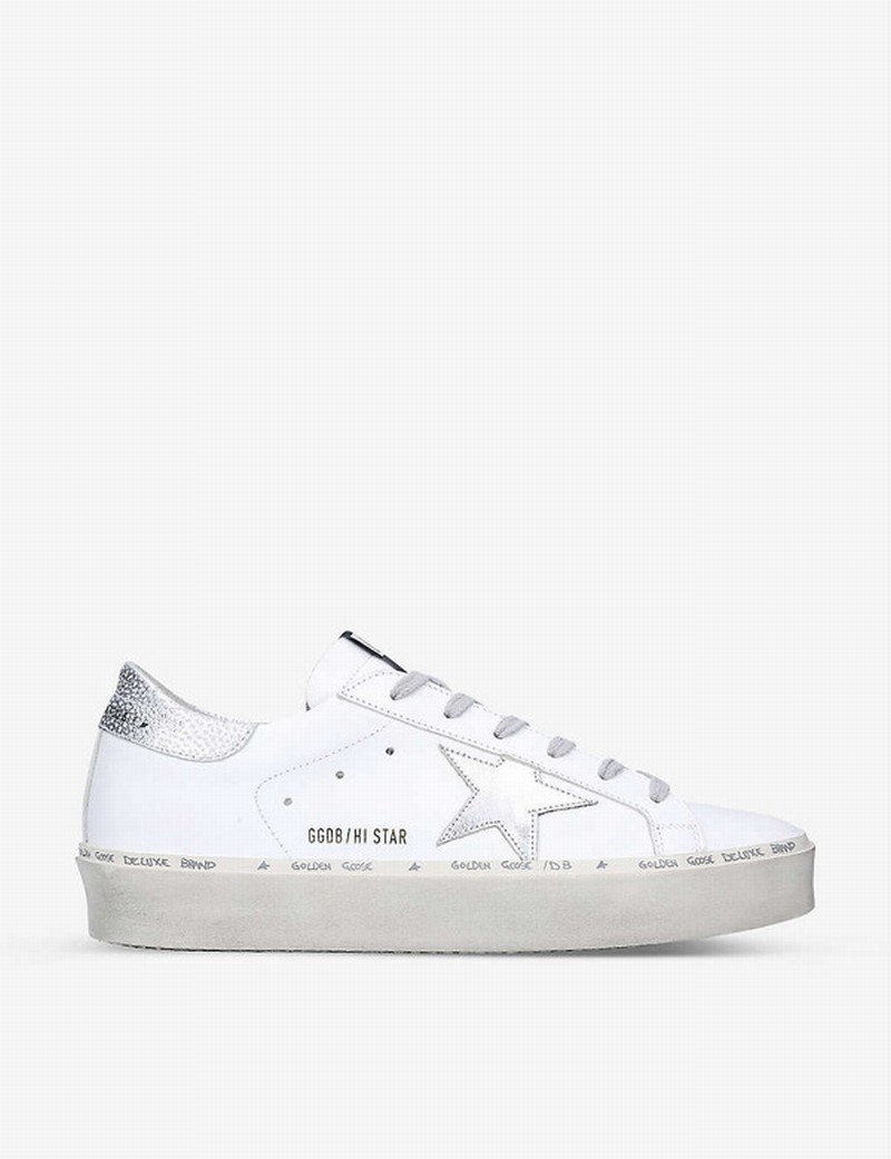 Hi Star Logo-embroidered Leather Low-top Trainers In White/oth