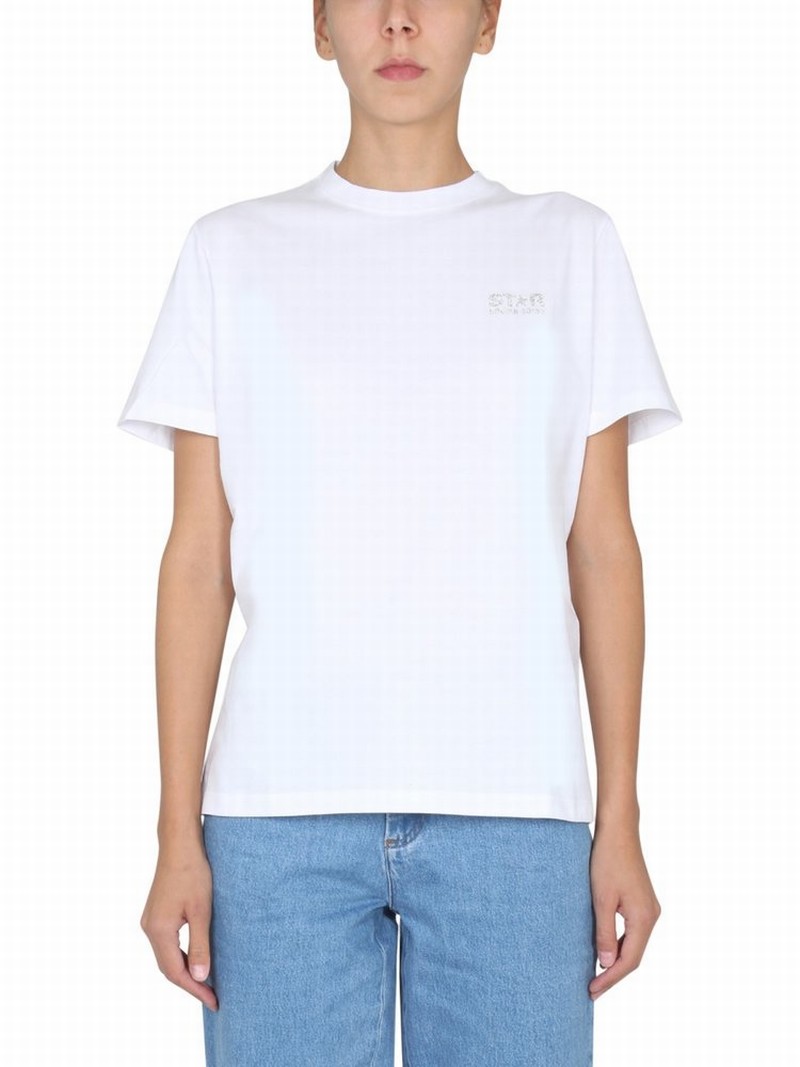 Deluxe Brand Star Printed Crewneck T In White