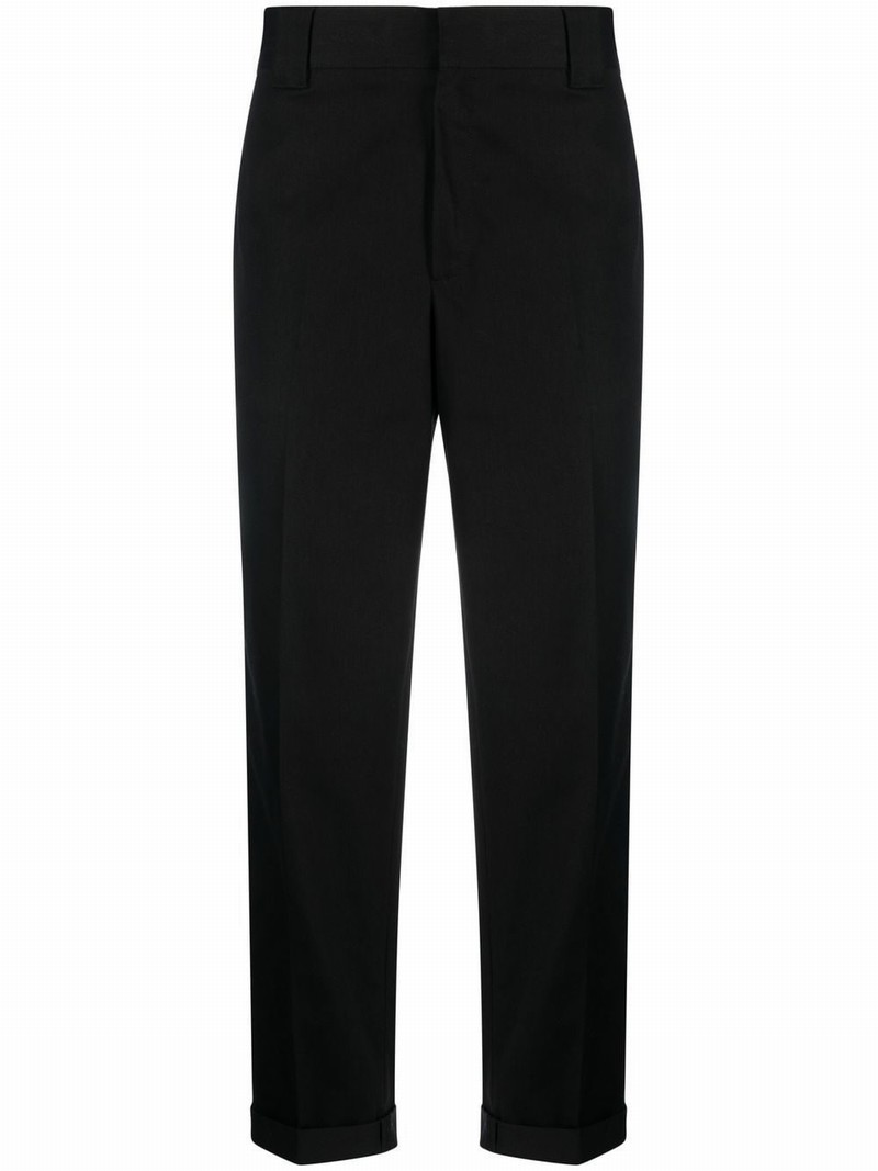 Logo-patch Straight-leg Trousers In Black