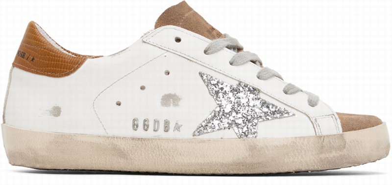 White & Tan Super-star Sneakers In 81481 White/tobacco/