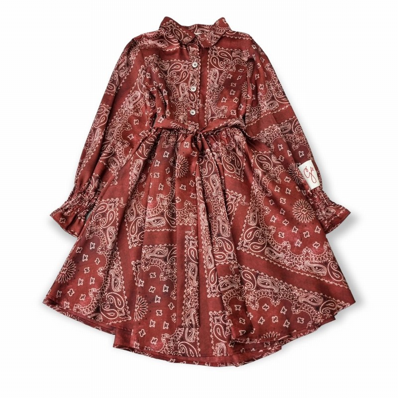 Kids' Bandana-print Tied-waist Dress In Red