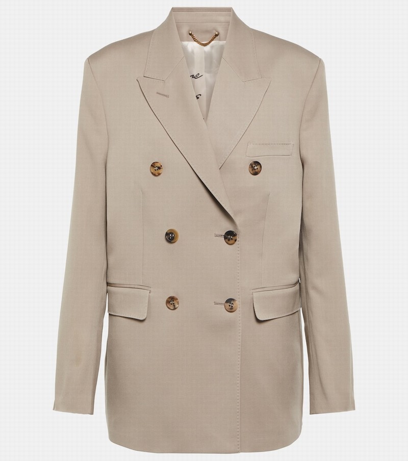 Virgin Wool Gabardine Blazer In Neutrals