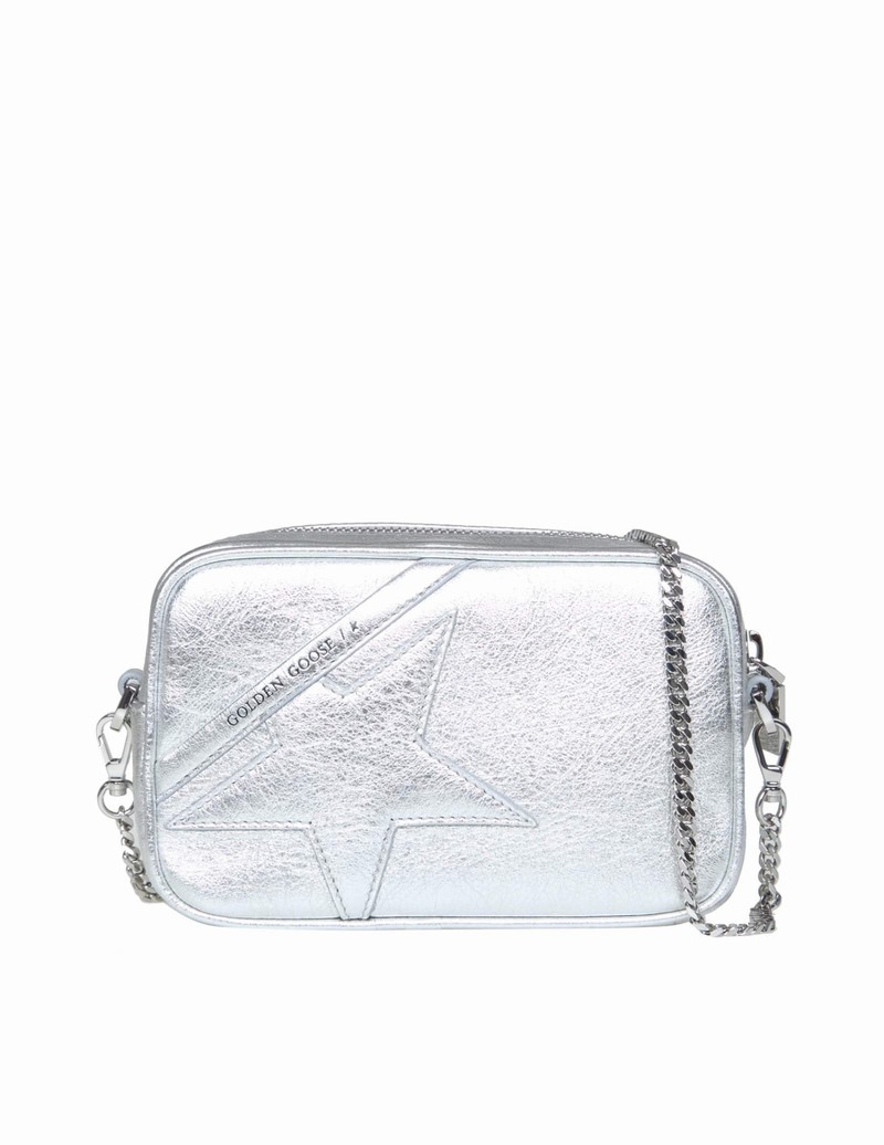 Mini Star Bag In Silver Color Leather