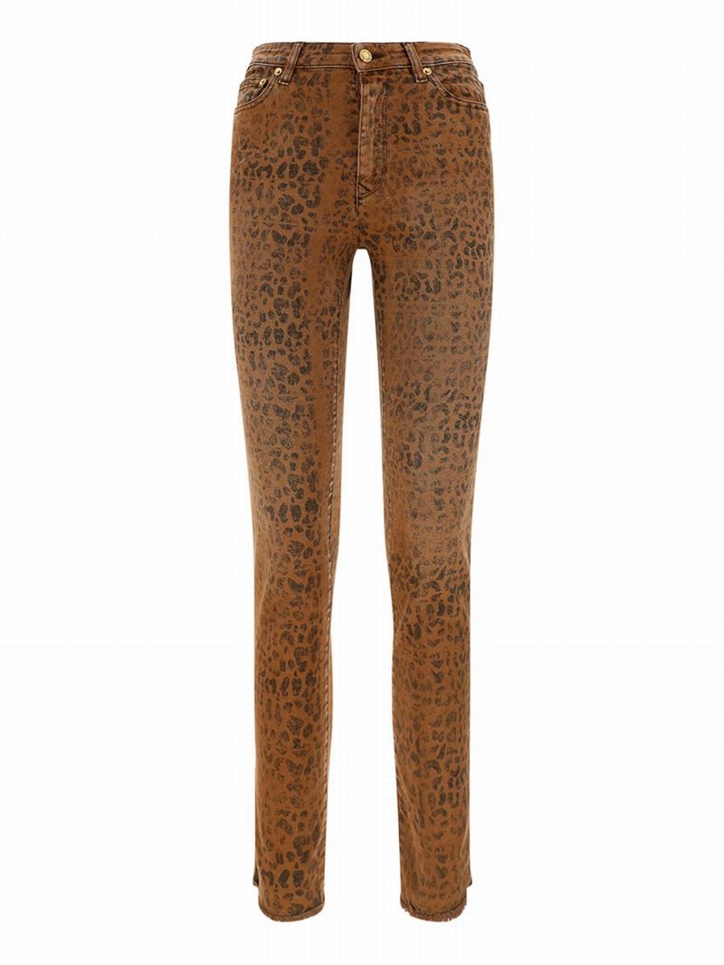 Golden Jeans In Leopard Tannin/black